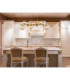 Riha Bar Pendant Ceiling Light Matt Black Amber Glass Shades 9x G9 3000K-7