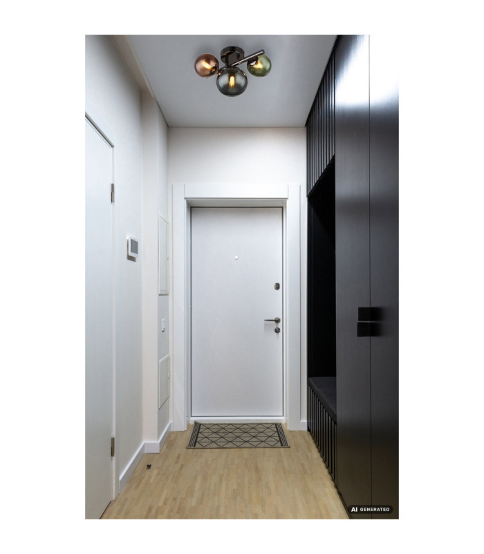 Riha Globe Ceiling Light Matt Grey 3x G9 3000K-4