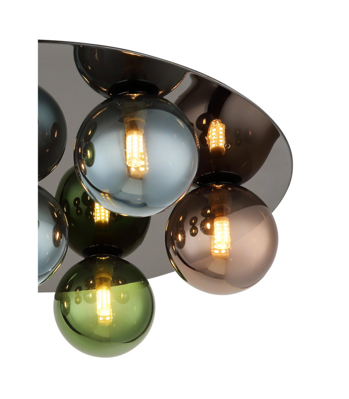 Riha Globe Ceiling Light Gunmetal 7x G9 3000K-3