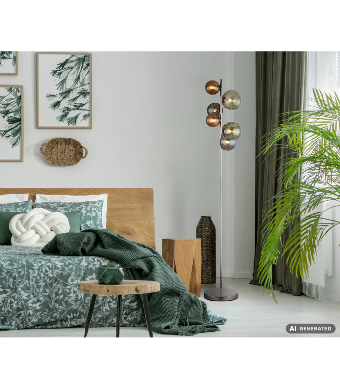 Riha Multi Arm Floor Lamp Matt Grey 6x G9 3000K-9