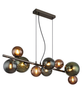 Riha Bar Pendant Ceiling Light Matt Grey 9x G9 3000K-1