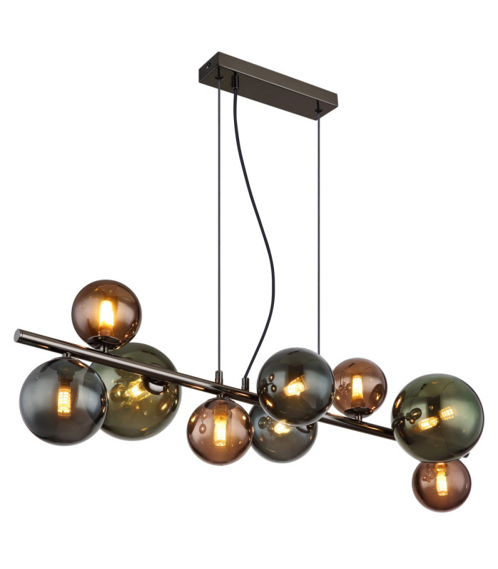 Riha Bar Pendant Ceiling Light Matt Grey 9x G9 3000K-1