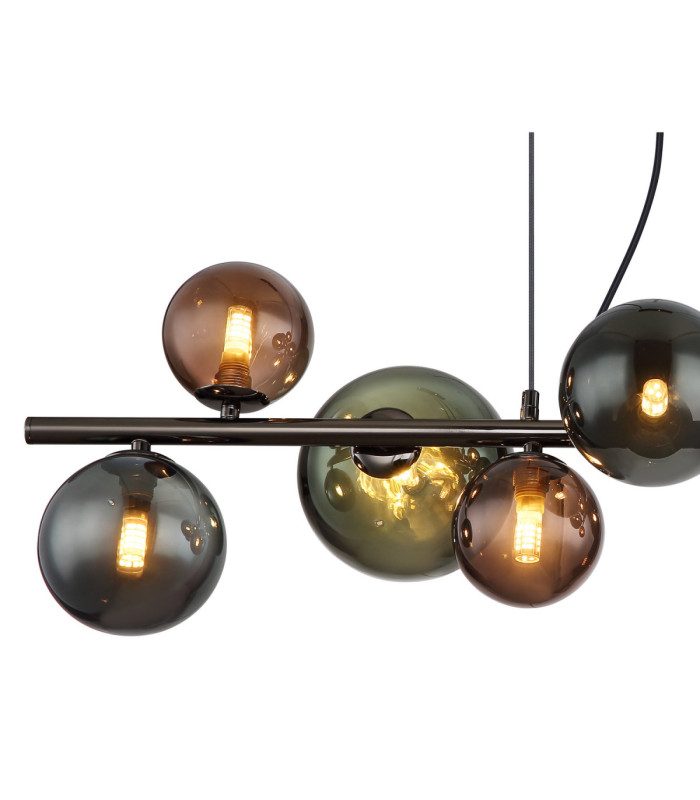 Riha Bar Pendant Ceiling Light Matt Grey 9x G9 3000K-4