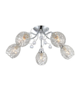 Kordula Multi Arm Semi Flush Ceiling Lamp Chrome 5x E14-1
