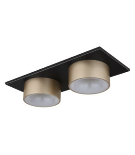 Raymond Twin Integrated Led Semi Flush Ceiling Light Matt Black 3000K-2