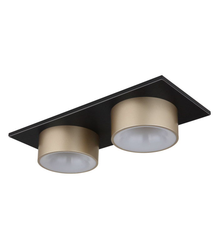 Raymond Twin Integrated Led Semi Flush Ceiling Light Matt Black 3000K-2