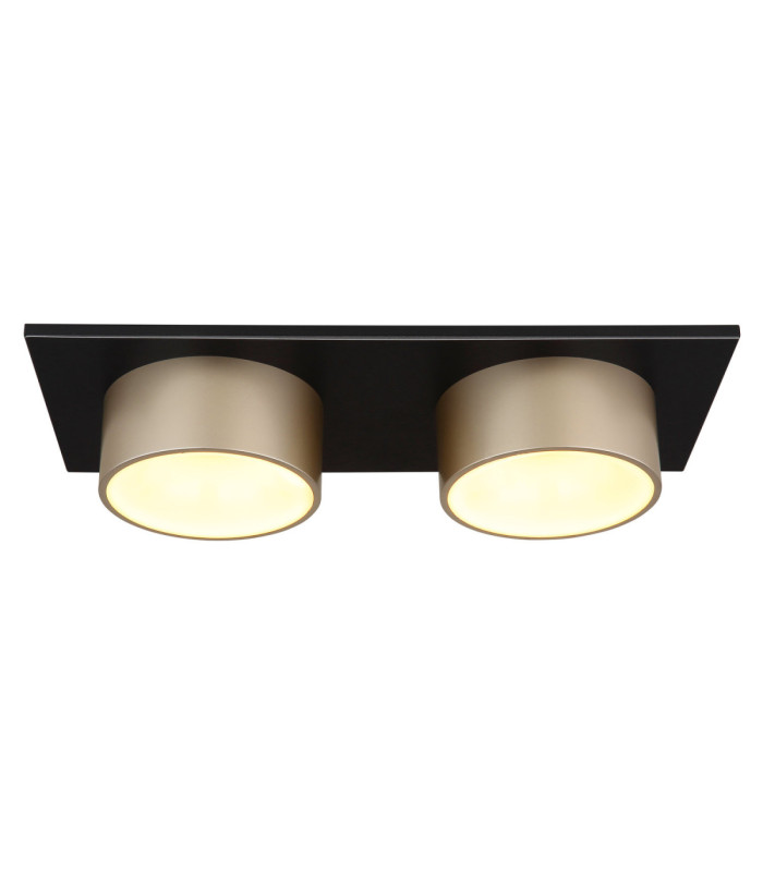 Raymond Twin Integrated Led Semi Flush Ceiling Light Matt Black 3000K-3