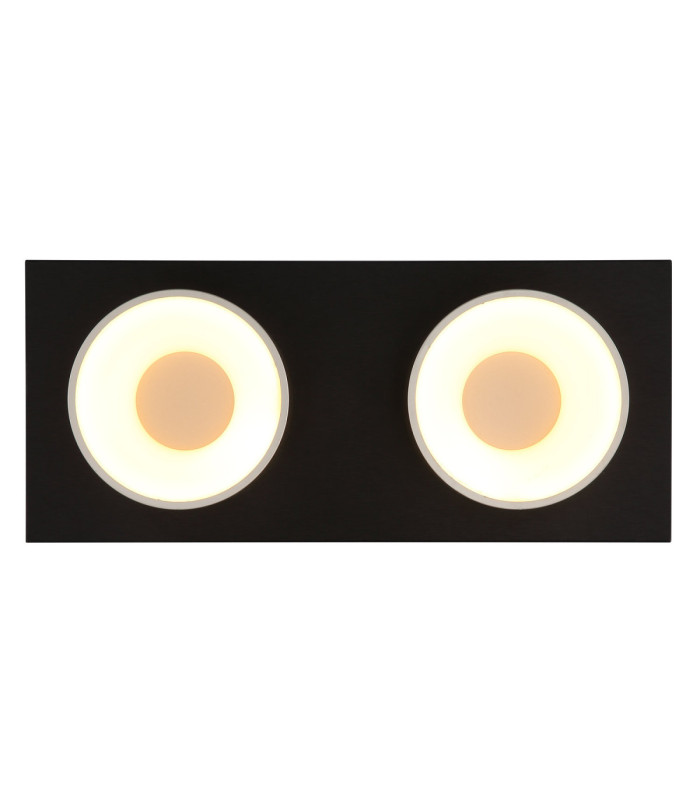Raymond Twin Integrated Led Semi Flush Ceiling Light Matt Black 3000K-4