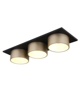 Raymond Triple Integrated Led Semi Flush Ceiling Light Matt Black 3000K-1