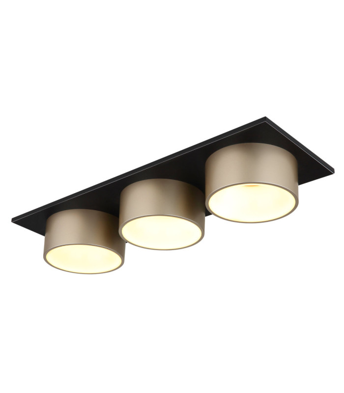 Raymond Triple Integrated Led Semi Flush Ceiling Light Matt Black 3000K-1