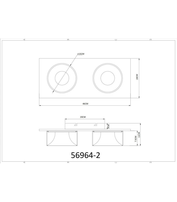 Raymond Twin Integrated Led Semi Flush Ceiling Light Matt Black 3000K-7