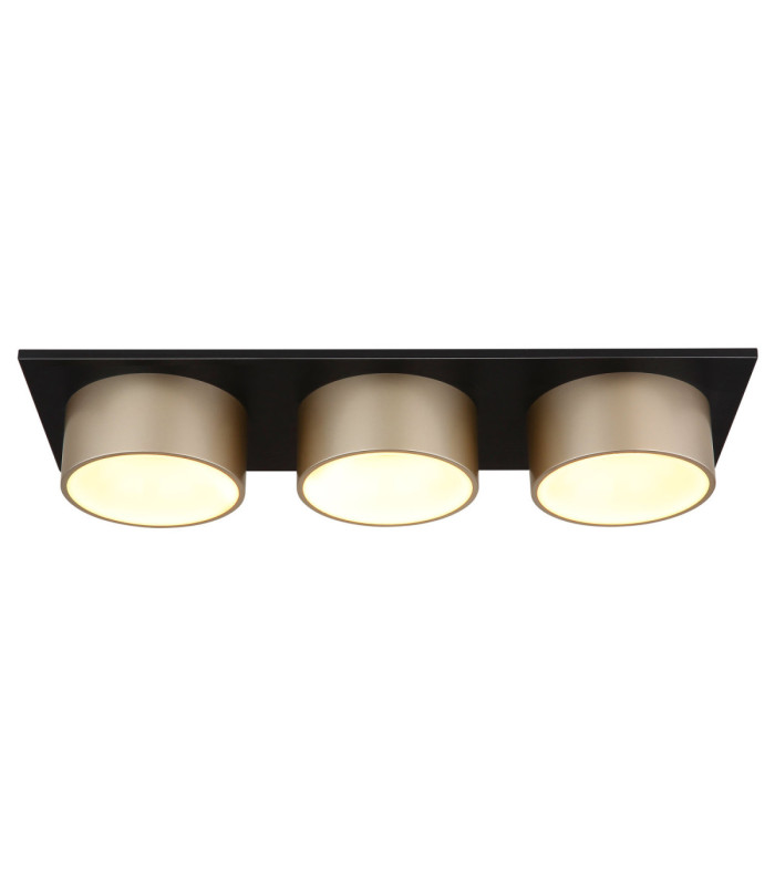 Raymond Triple Integrated Led Semi Flush Ceiling Light Matt Black 3000K-3