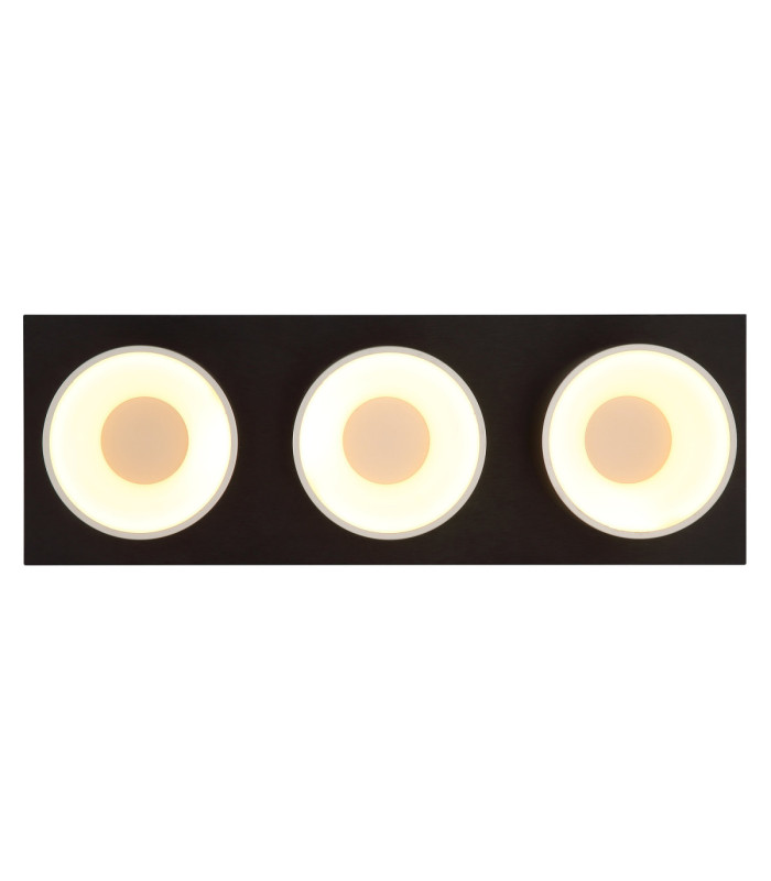 Raymond Triple Integrated Led Semi Flush Ceiling Light Matt Black 3000K-4