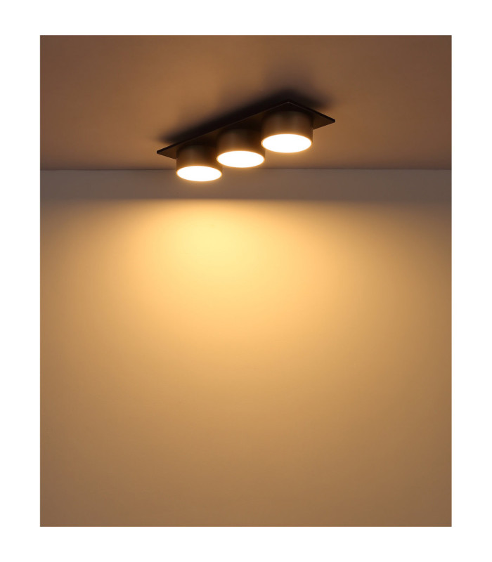 Raymond Triple Integrated Led Semi Flush Ceiling Light Matt Black 3000K-5