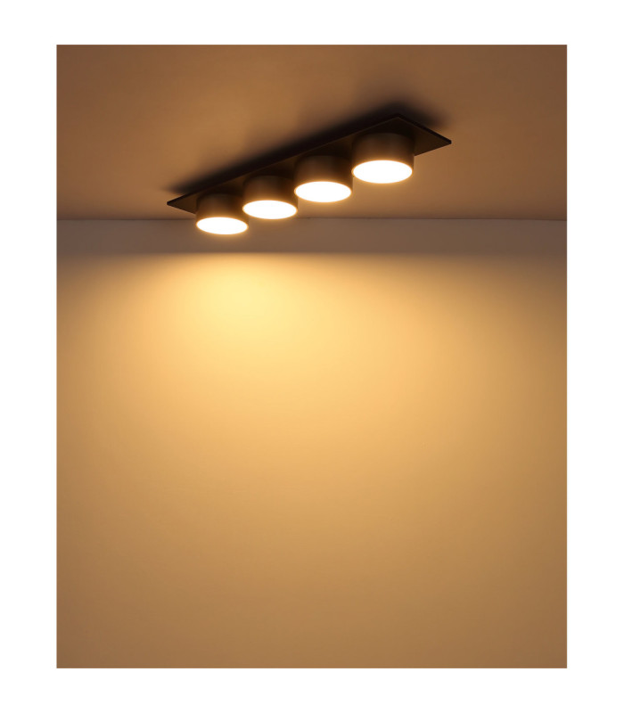 Raymond Quad Integrated Led Semi Flush Ceiling Light Matt Black 3000K-5