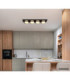Raymond Quad Integrated Led Semi Flush Ceiling Light Matt Black 3000K-6