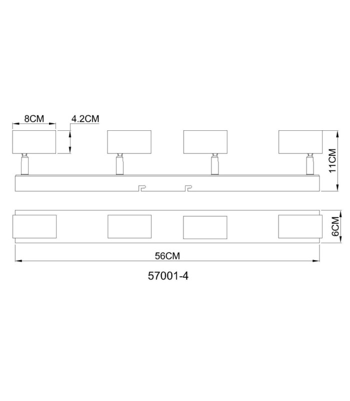 Este Integrated LED Ceiling Spotlight Bar Matt Black 3000K-7