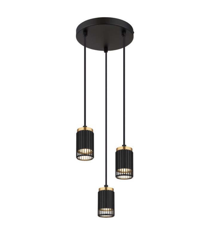 Korben Cluster Pendant Ceiling Light Matt Black 3x GU10-1