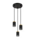 Korben Cluster Pendant Ceiling Light Matt Black 3x GU10-2