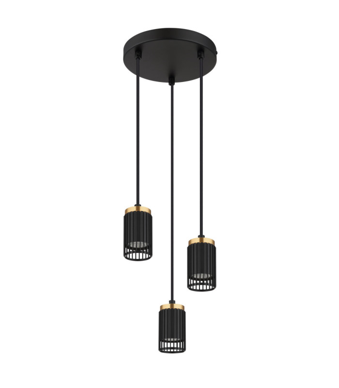 Korben Cluster Pendant Ceiling Light Matt Black 3x GU10-2