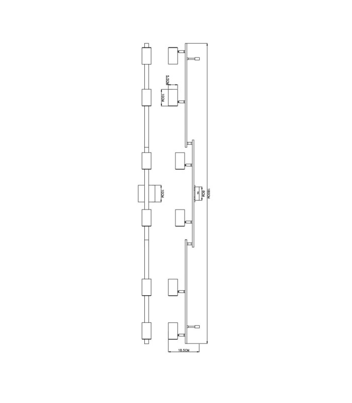 Robby Ceiling Spotlight Bar Matt Black 6x GU10-8