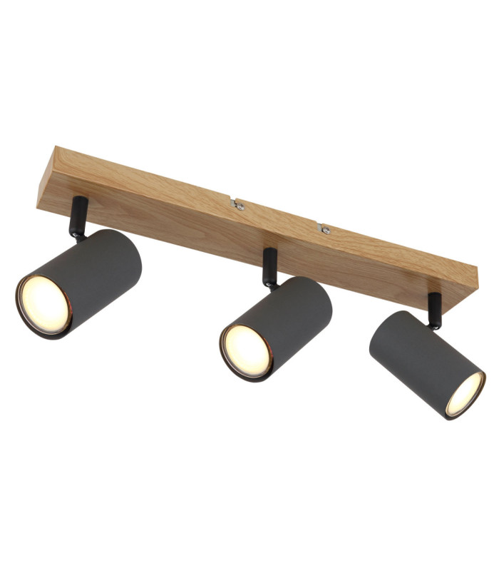 Robby Ceiling Spotlight Bar Wood Look 3x GU10-1