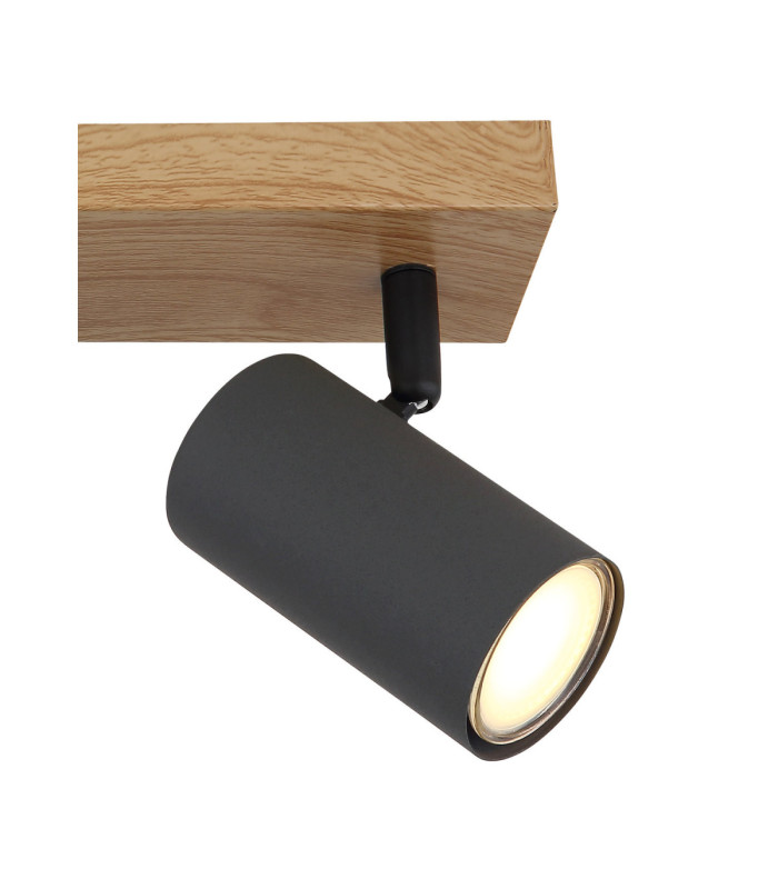 Robby Ceiling Spotlight Bar Wood Look 3x GU10-5
