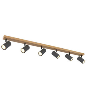 Robby Ceiling Spotlight Bar Wood Look 6x GU10-1