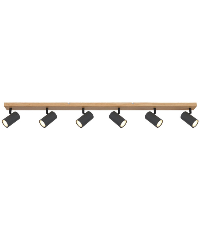 Robby Ceiling Spotlight Bar Wood Look 6x GU10-3