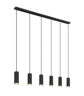 Robby Bar Pendant Ceiling Light Matt Black 6x GU10-1