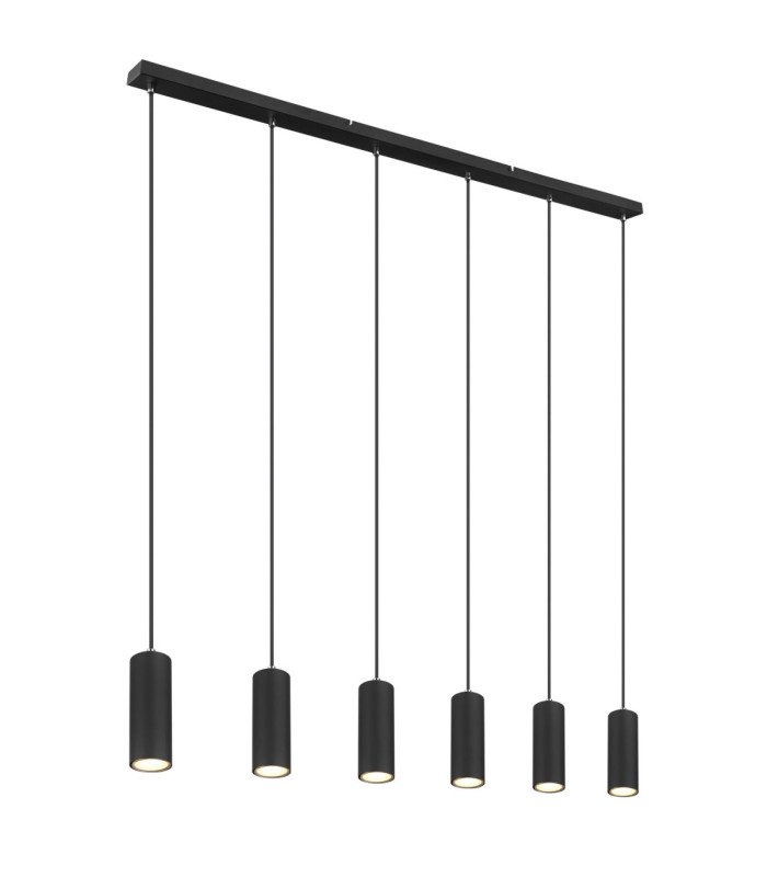 Robby Bar Pendant Ceiling Light Matt Black 6x GU10-1