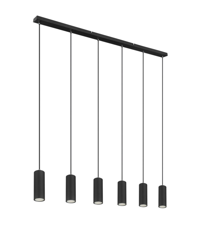 Robby Bar Pendant Ceiling Light Matt Black 6x GU10-2
