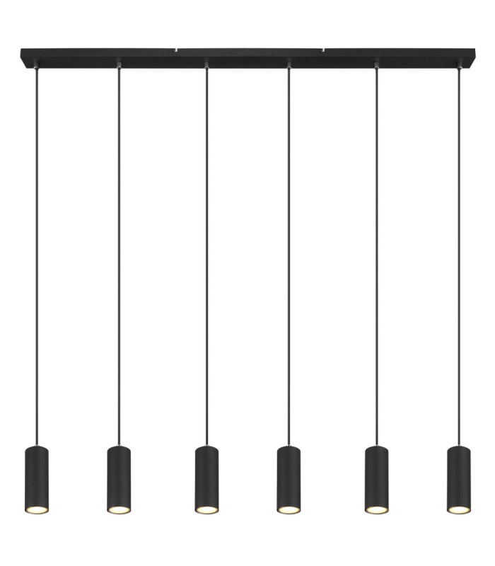Robby Bar Pendant Ceiling Light Matt Black 6x GU10-3