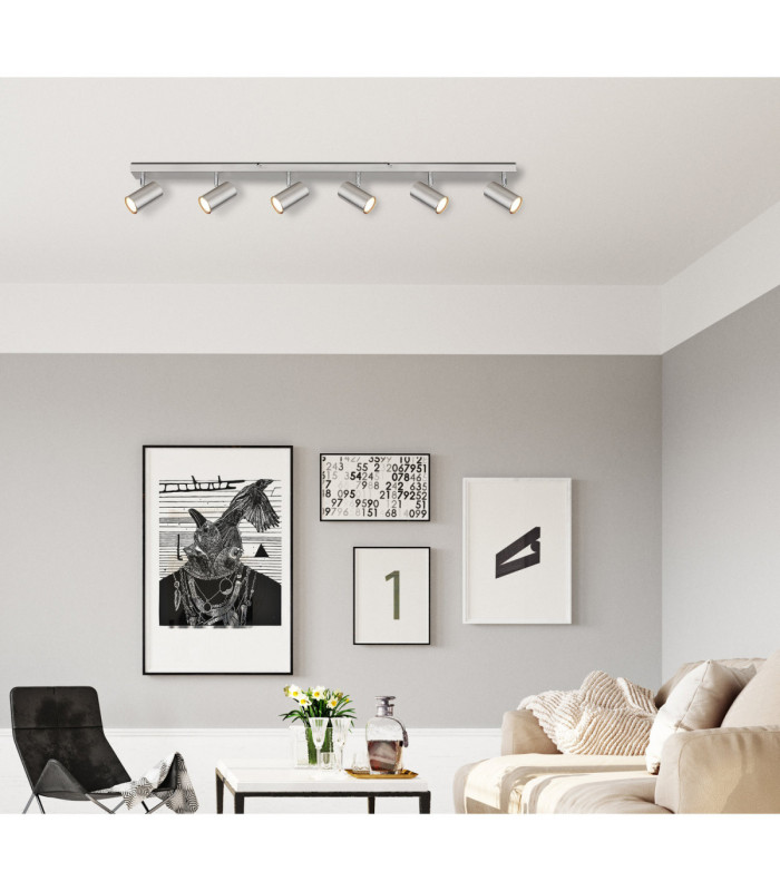 Robby Bar Ceiling Spotlight Bar Matt Nickel 6x GU10-6