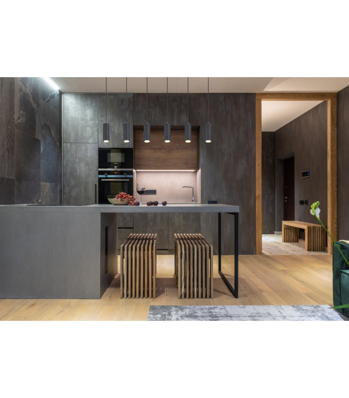 Robby Bar Pendant Ceiling Light Matt Black 6x GU10-5