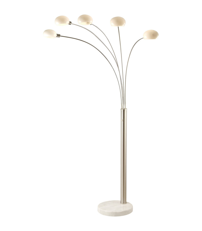 Classic Style Multi Arm Floor Lamp Matt Nickel 5x E14-1