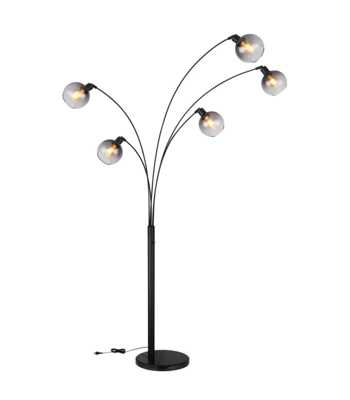 Seymour Multi Arm Floor Lamp Matt Black 5x E27-5
