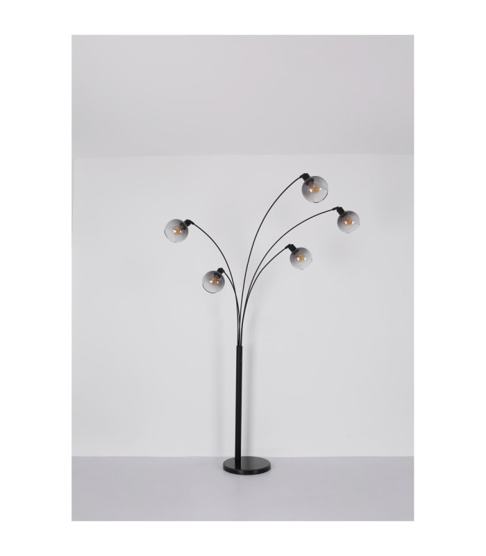 Seymour Multi Arm Floor Lamp Matt Black 5x E27-8