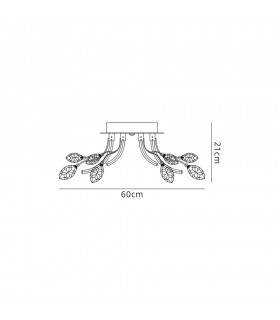 Small Celing, 6 x 2W LED, 3000K, 580lm, Polished Chrome - 2