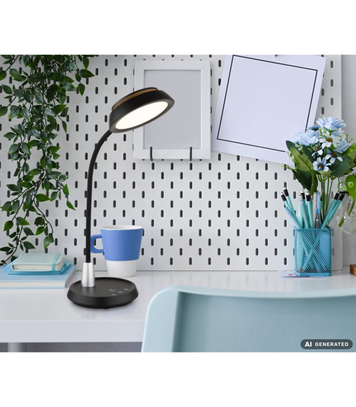 Kirk Integrated LED Desk Task Lamp Matt Black 3000-4000-6500K-14