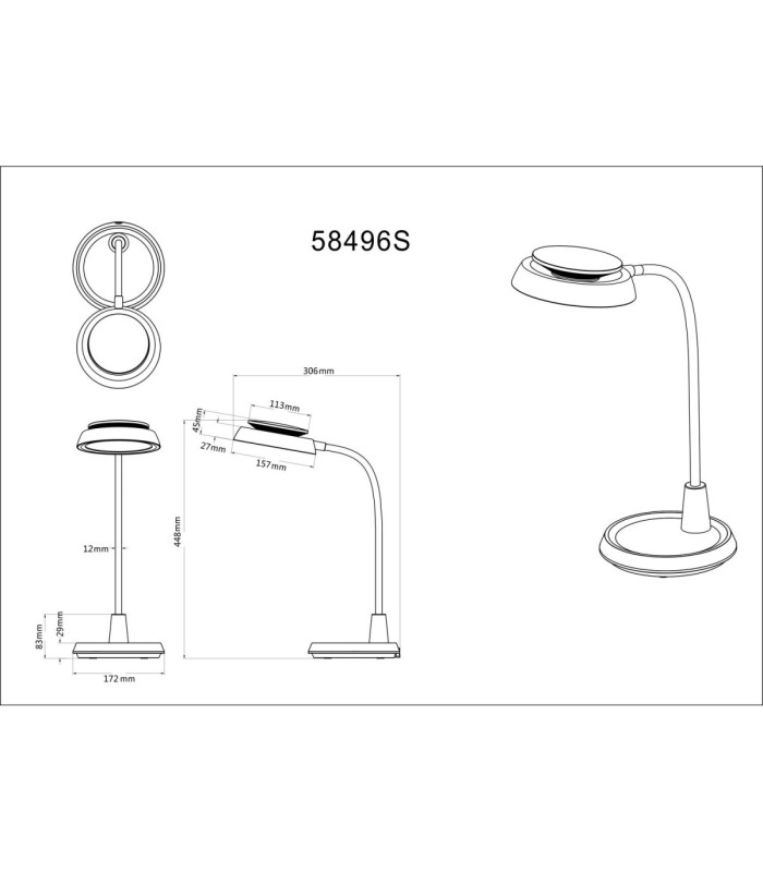 Kirk Integrated LED Desk Task Lamp Matt Black 3000-4000-6500K-15