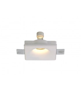 Square Deep Recessed Spotlight, GU10, White Paintable Gypsum, Cut Out: L:123mmxW:123mm - 1