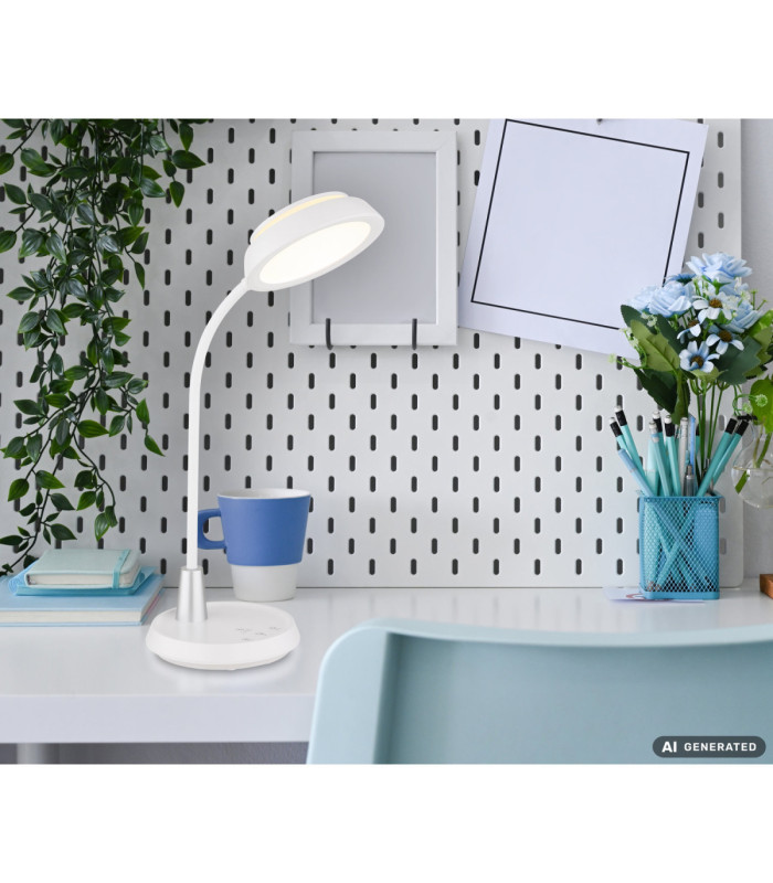 Kirk Integrated LED Desk Task Lamp Matt White 3000-4000-6000K-13