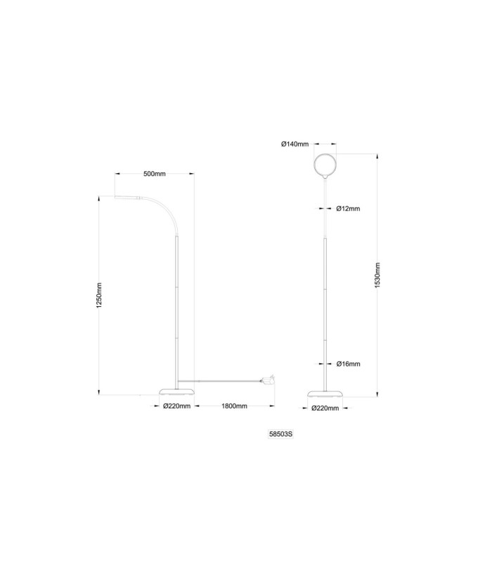 Kalderon Integrated LED Task Floor Lamp Matt Black 2700-6000K-11