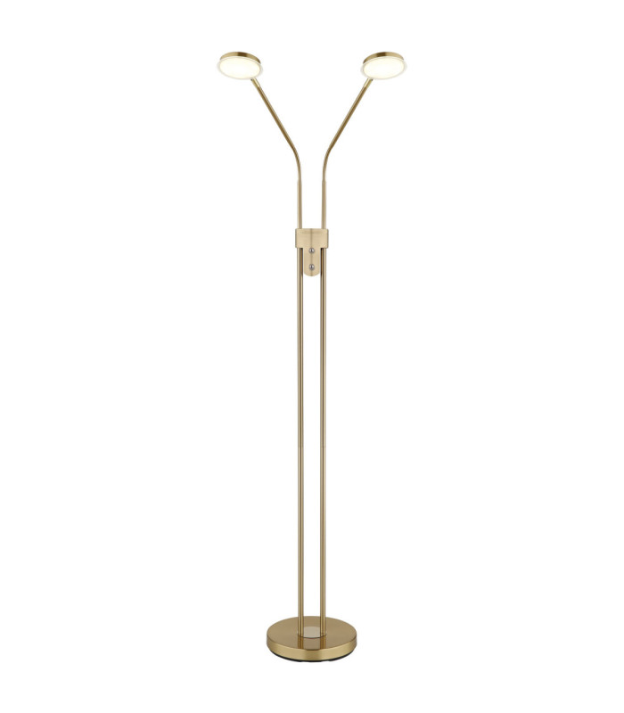 Silvio Integrated LED Multi Arm Floor Lamp Matt Brass Colour 2700-3350-4000K-3