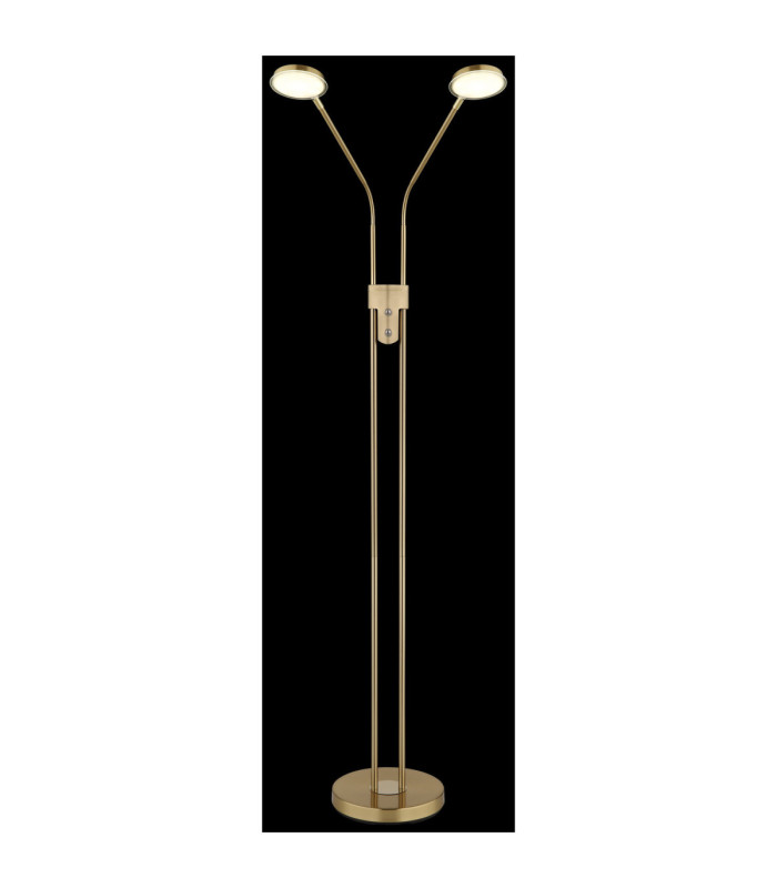 Silvio Integrated LED Multi Arm Floor Lamp Matt Brass Colour 2700-3350-4000K-7