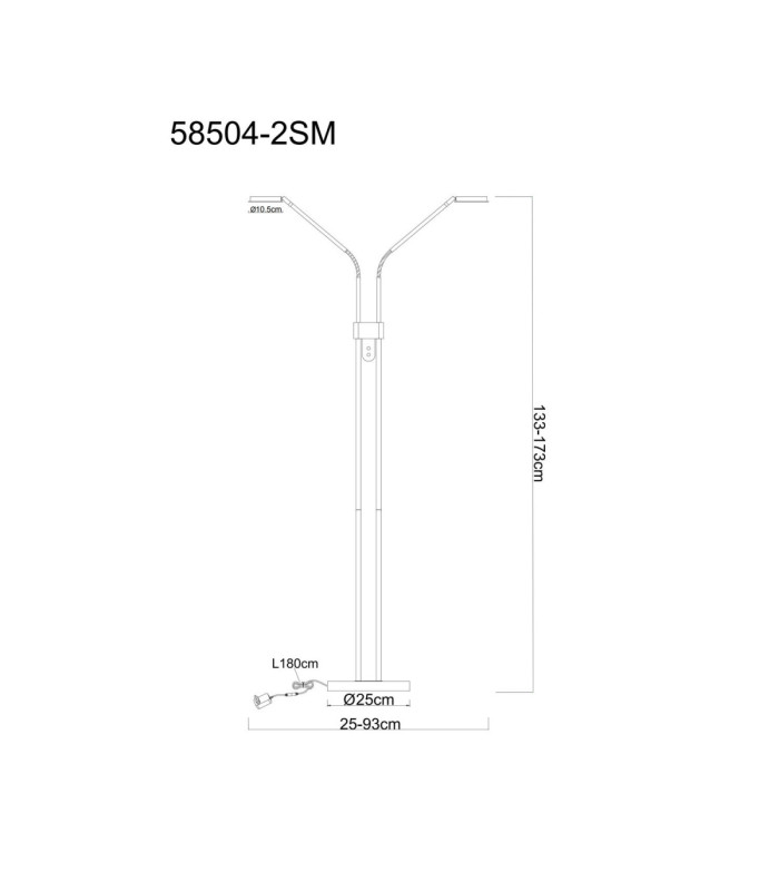 Silvio Integrated LED Multi Arm Floor Lamp Matt Brass Colour 2700-3350-4000K-16