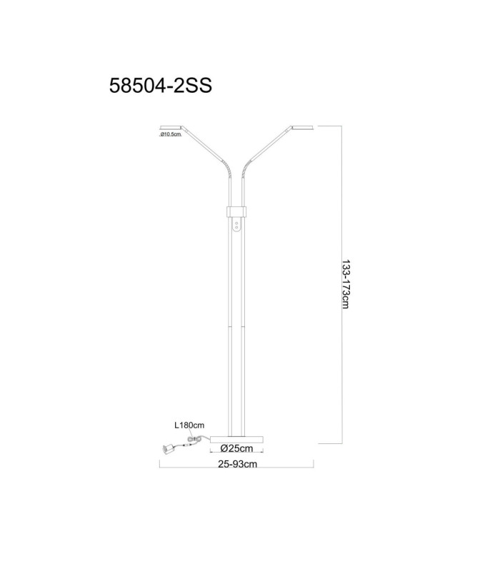 Silvio Integrated LED Multi Arm Floor Lamp Matt Black 2700-3350-4000K-14
