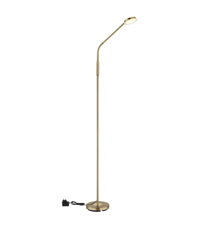 Silvio Integrated LED Task Floor Lamp Matt Brass Colour 2700-3350-4000K-8