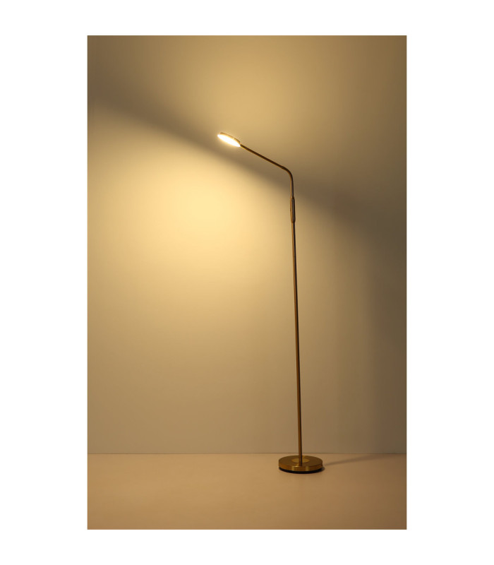 Silvio Integrated LED Task Floor Lamp Matt Brass Colour 2700-3350-4000K-10